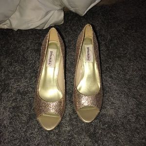 Gold Glitter Heels